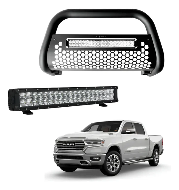 Burrera Tumbaburros Con Barra Led Dodge Ram 2018-2022