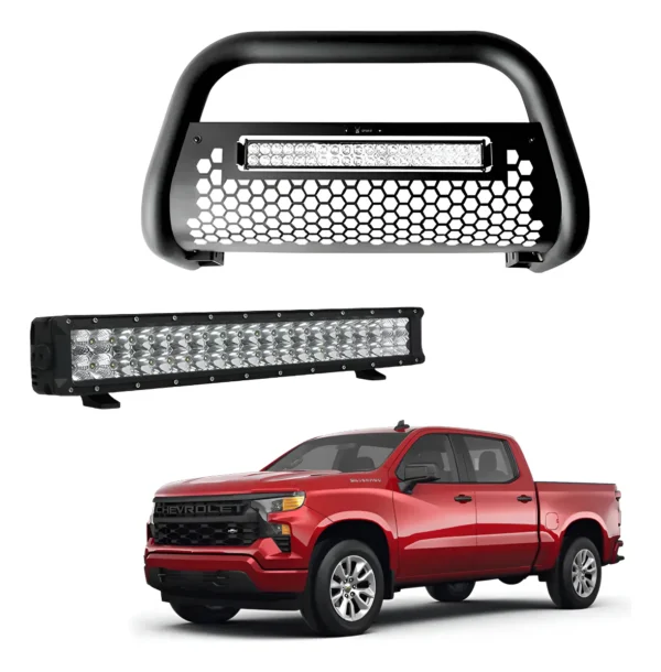 Burrera Tumbaburros Con Barra Led Chevrolet Silverado 19-23