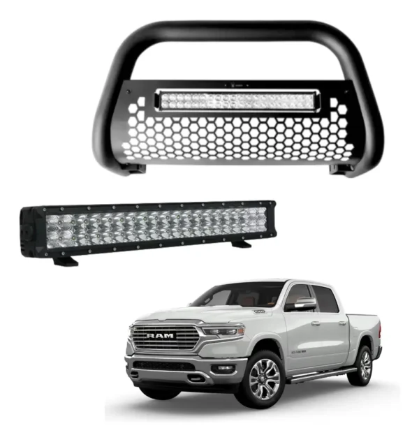 Burrera Tumbaburros Con Barra Led Dodge Ram 2018-2022