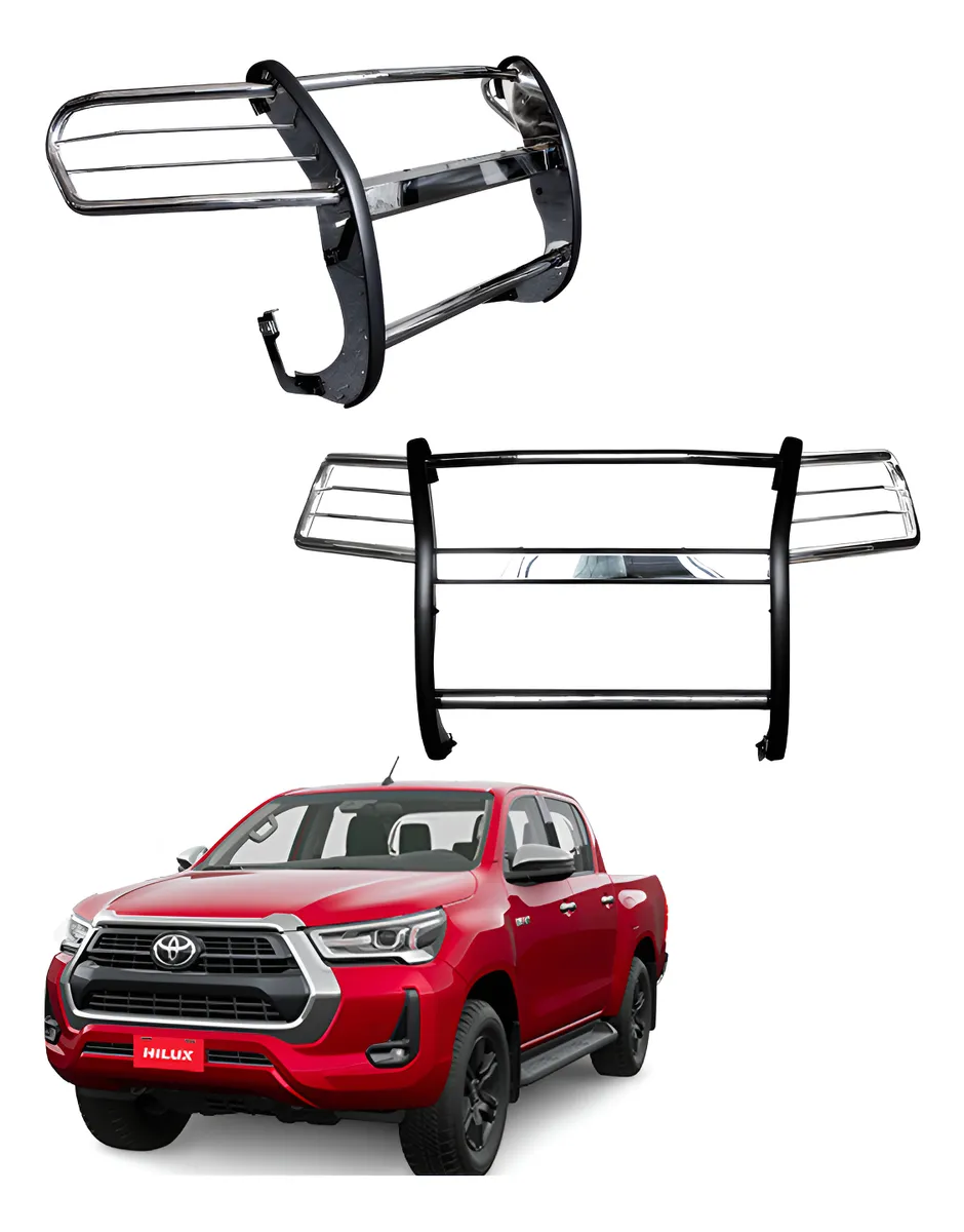 Burrera Cubrefaros Acero Inoxidable Toyota Hilux 2016 - 2020 - Image 1