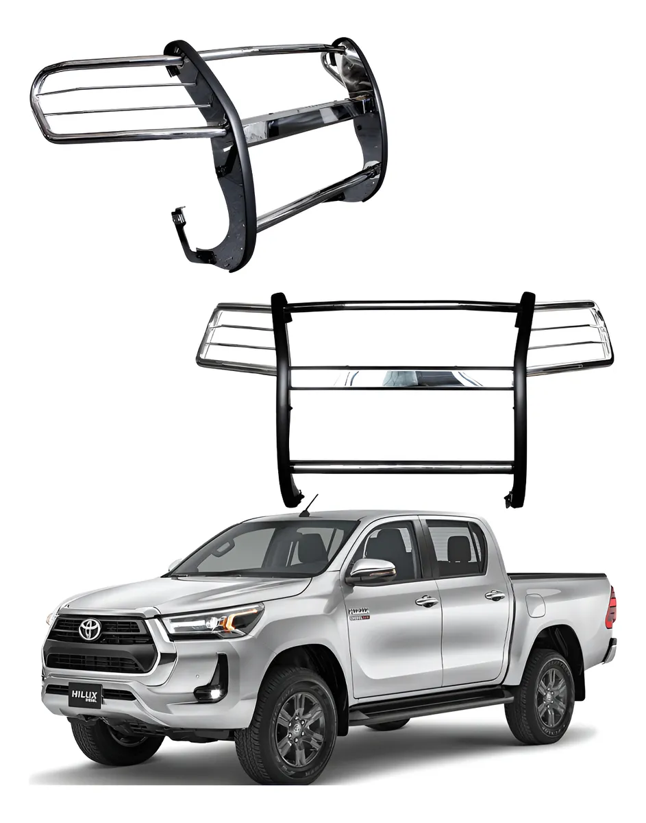 Burrera Delantera Acero Inoxidable Toyota Hilux 2021 - 2023 - Image 1