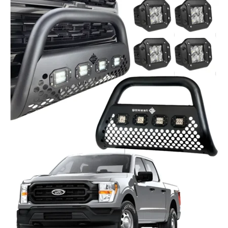 Combo Burrera Para Ford F150 Lobo 2018 - 2024 + 4 Luces Led