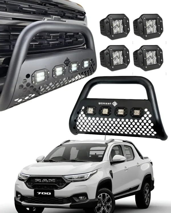 Combo Burrera Ultra Bar Ram 700 2021 - 2024 + 4 Luces Led