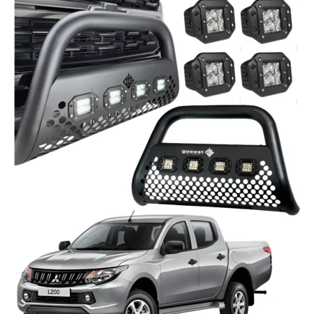 Combo Burrera Para Mitsubishi L200 2008 - 2015 + 4 Luces Led