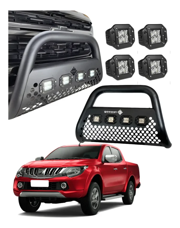 Combo Burrera Para Mitsubishi L200 2016 - 2019 + 4 Luces Led