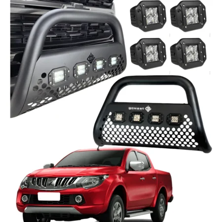 Combo Burrera P/ Mitsubishi L200 2016 - 2019 + 4 Luces Led