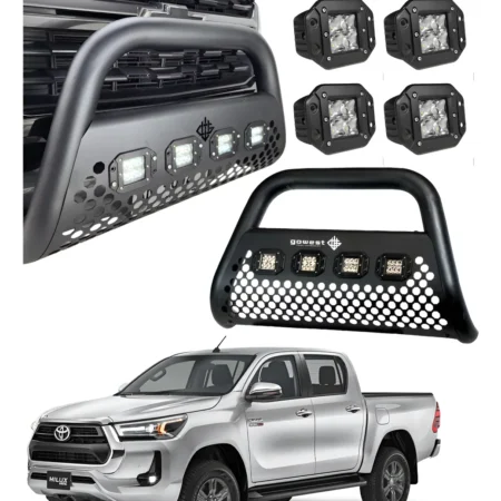 Combo Burrera Para Toyota Hilux 2021 - 2024 + 4 Luces Led