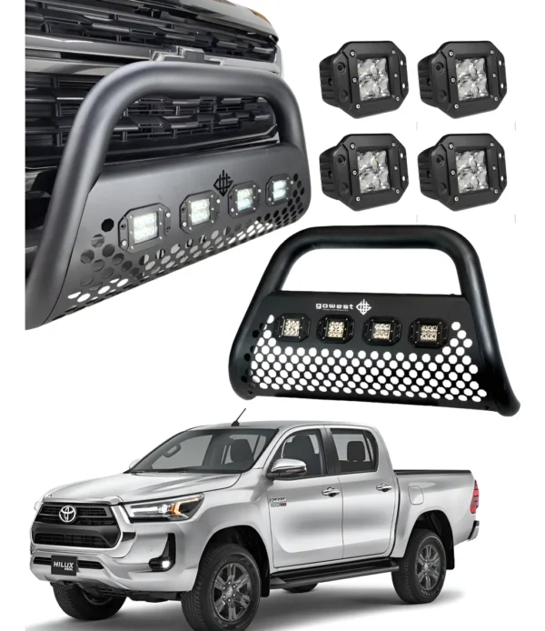 Combo Burrera Para Toyota Hilux 2021 - 2024 + 4 Luces Led