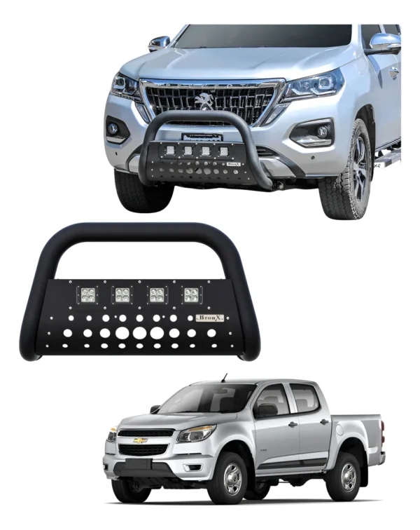 Burrera Black 4 Faros Para Chevrolet S10 2016-2018