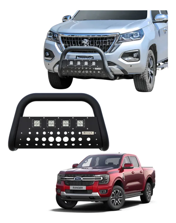 Burrera Black 4 Faros Para Ford Ranger *no Raptor 2013-2022