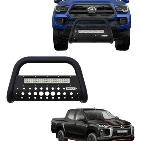 Burrera Black Con Barra Led Para Mitsubishi L200 2020 -2023