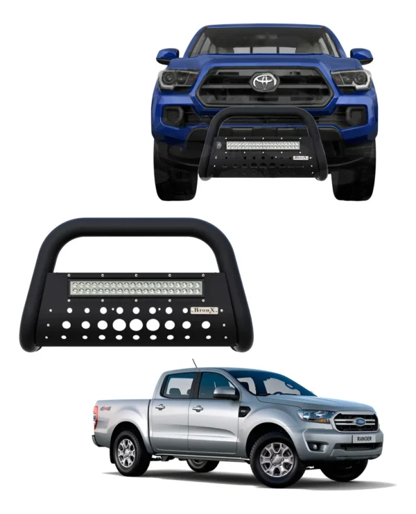 Burrera Black Con Barra Led Para Ford Ranger 2013 -2022