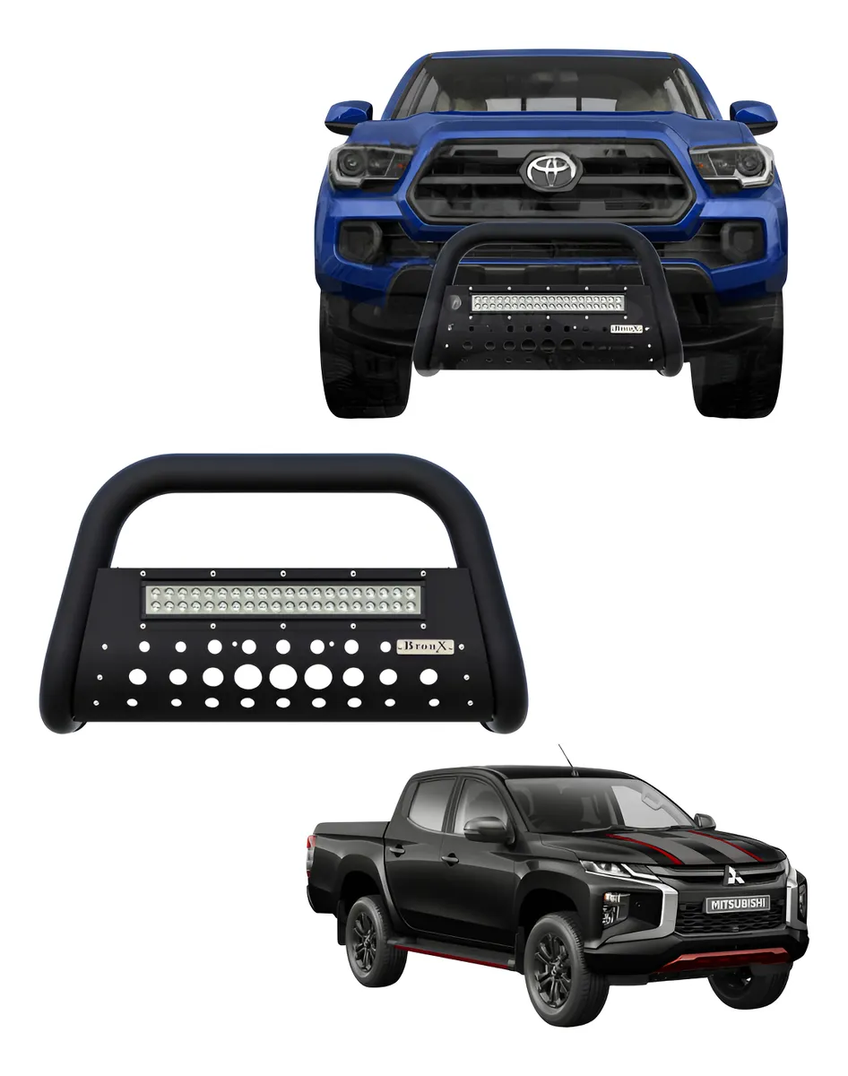 Burrera Black Con Barra Led Para Mitsubishi L200 2020-2023 - Image 1