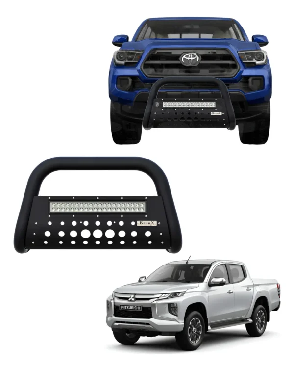 Burrera Black Con Barra Led Para Mitsubishi L200 2016 -2019