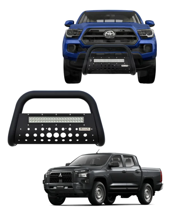 Burrera Black Con Barra Led Para Mitsubishi L200 4x4 2024