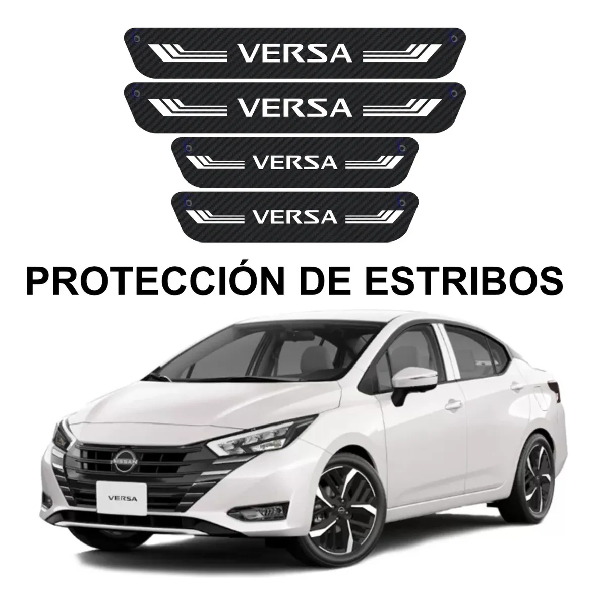 Sticker Protección De Estribos Puertas Nissan Versa Diseño 4 - Image 1