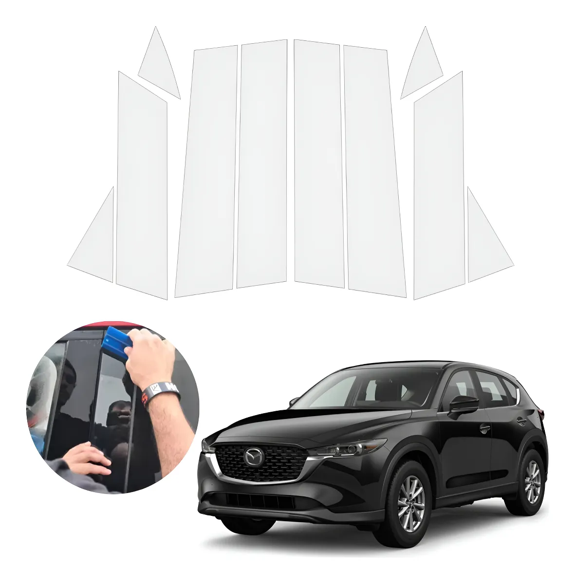 Kit Ppf Transparente Postes Exteriores Para Mazda Cx5 2025 - Image 1