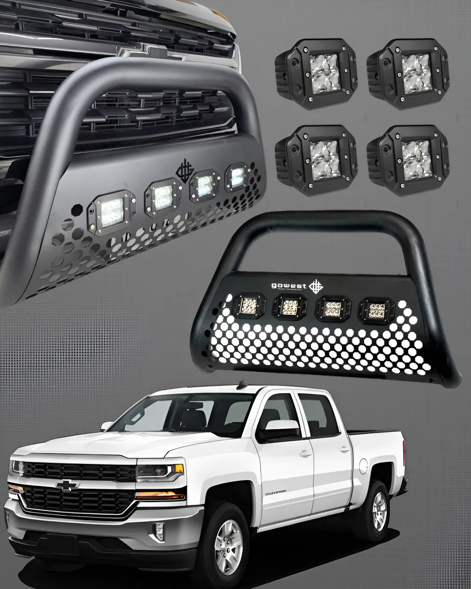 Combo Burrera Chevrolet Silverado 2016 - 2018 + 4 Luces - Image 1