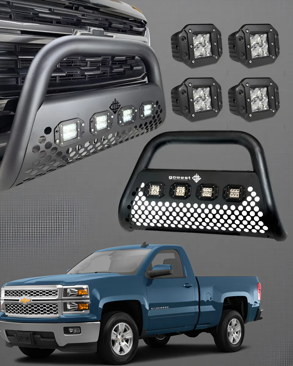 Combo Burrera Chevrolet Silverado 2014 - 2015 + 4 Luces - Image 1