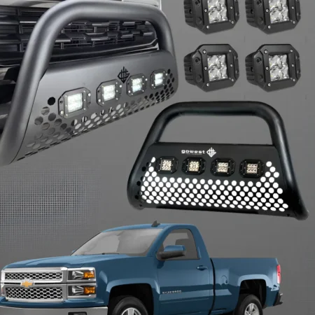 Combo Burrera Chevrolet Silverado 2014 - 2015 + 4 Luces Led