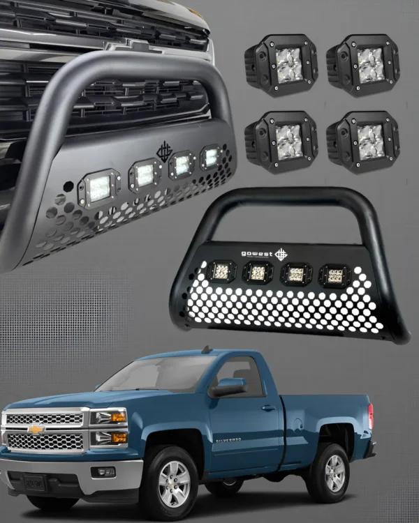 Combo Burrera Chevrolet Silverado 2014 - 2015 + 4 Luces Led