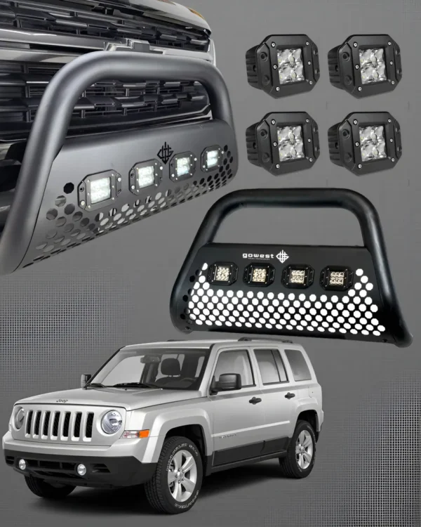Combo Burrera Ultra Bar Jeep Patriot 2007 - 2010 + 4 Luces