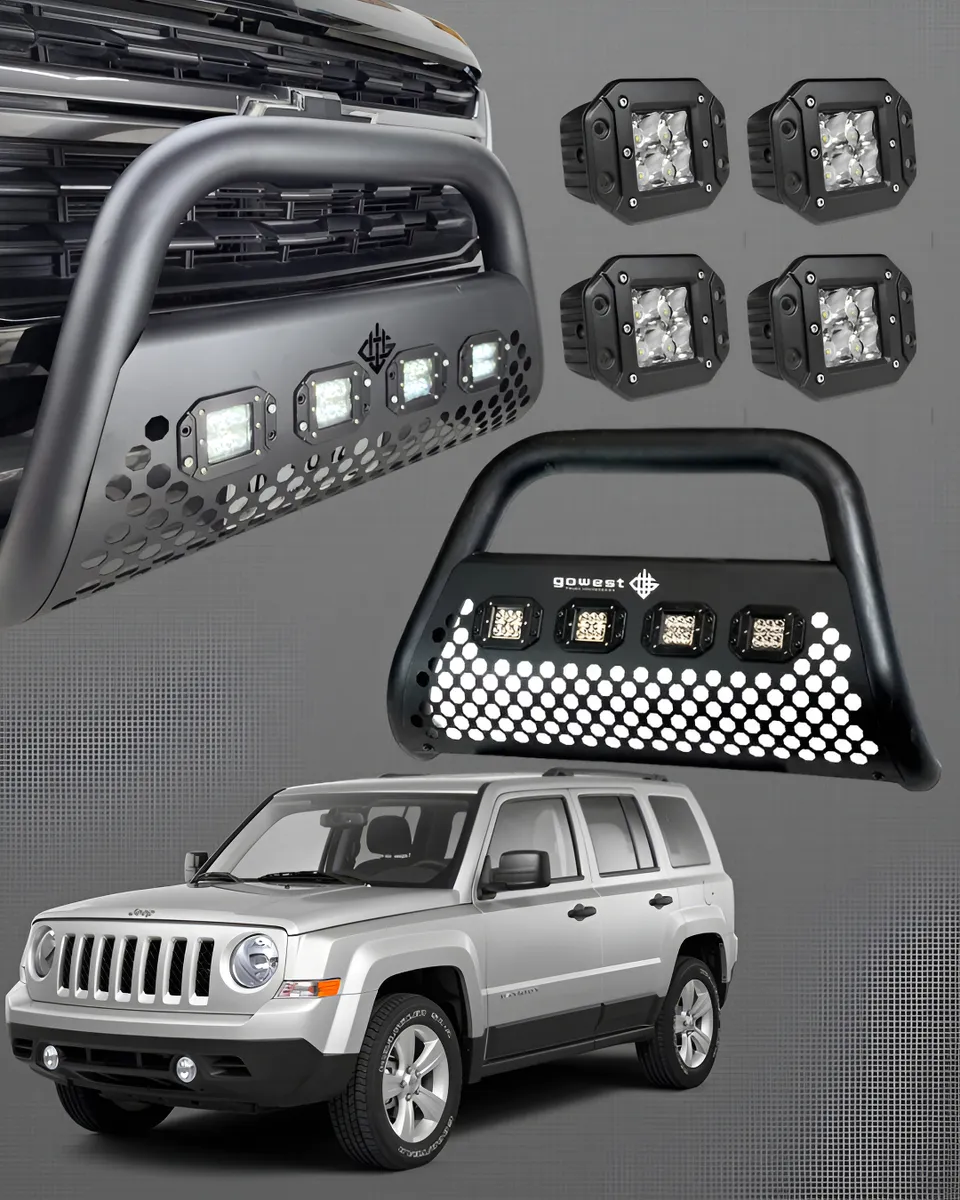 Combo Burrera Ultra Bar Jeep Patriot 2007 - 2010 + 4 Luces - Image 1