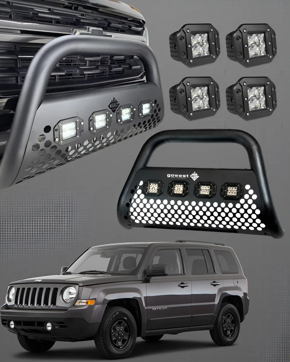 Combo Burrera Ultra Bar Jeep Patriot 2011 - 2017 + 4 Luces - Image 1