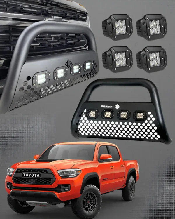 Combo Burrera Ultra Bar Toyota Tacoma 2016 - 2023 + 4 Faros