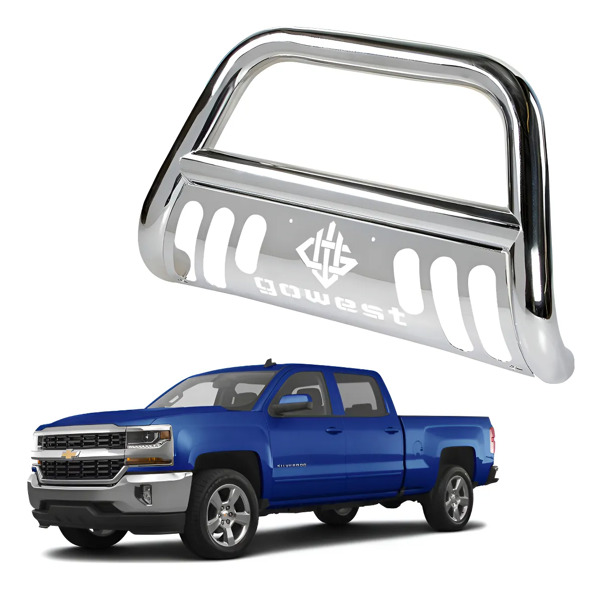 Burrera Protector Bar Cromada Chevrolet Silverado 2016-2018 - Image 1