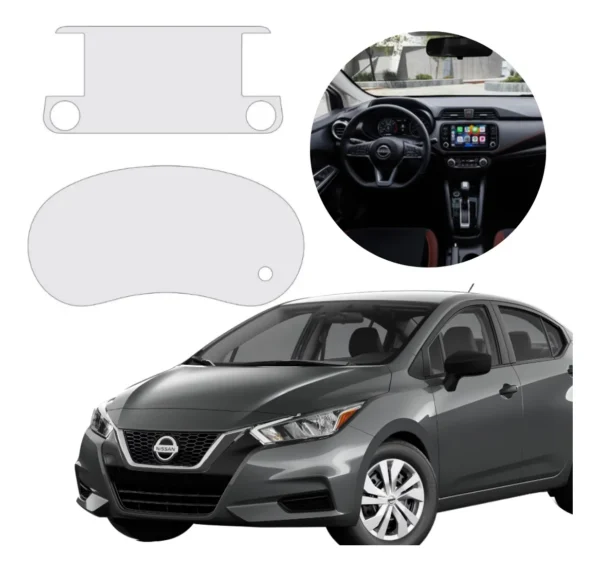 Protector Mica Pantalla Y Tacometro Para Nissan Versa 2023