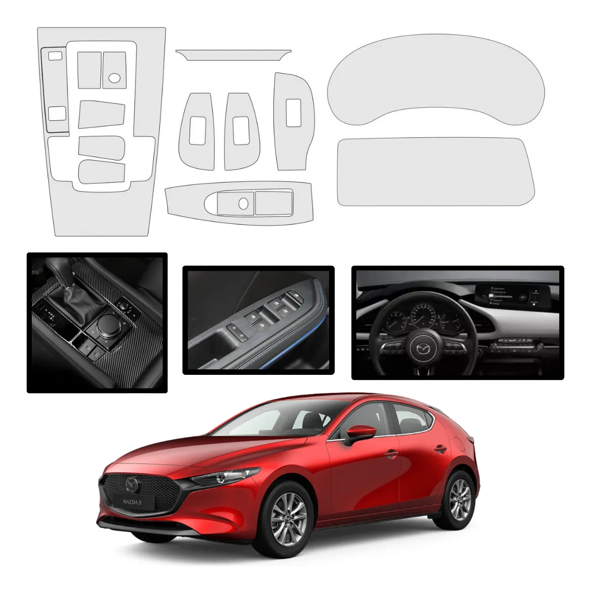 Kit Completo De Proteccion Ppf Mazda 3 2024 Hb Y Sedan - Image 1