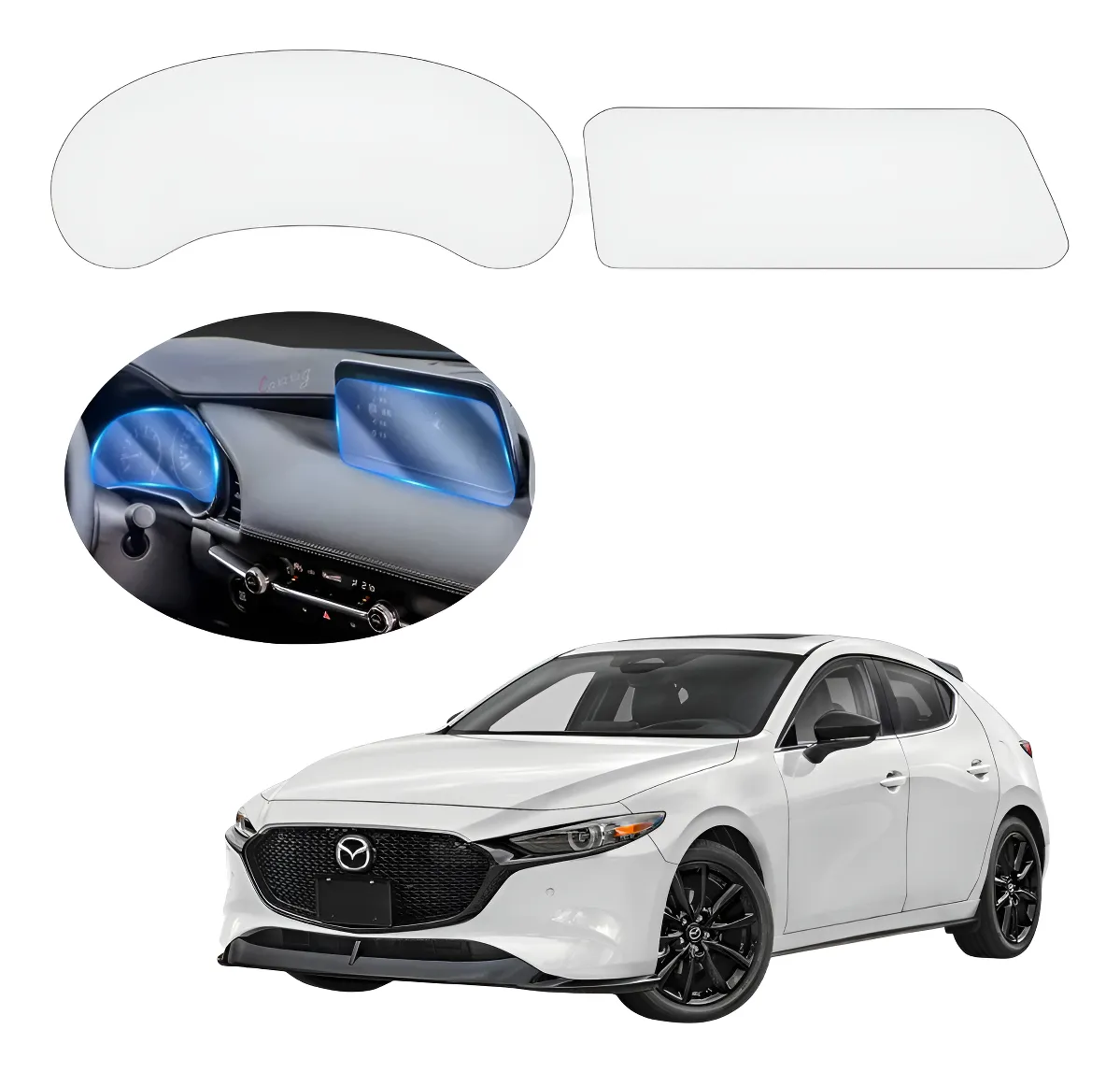 Mica Protector Pantalla Y Tablero Cluster Mazda 3 2019  2023 - Image 1