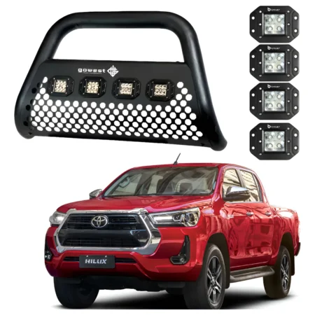 Combo Burrera Ultra Bar Toyota Hilux 2016 - 2022 + 4 Faros
