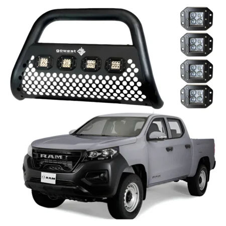 Combo Burrera Ultra Bar Para Ram 1200 2025 + 4 Faros Led