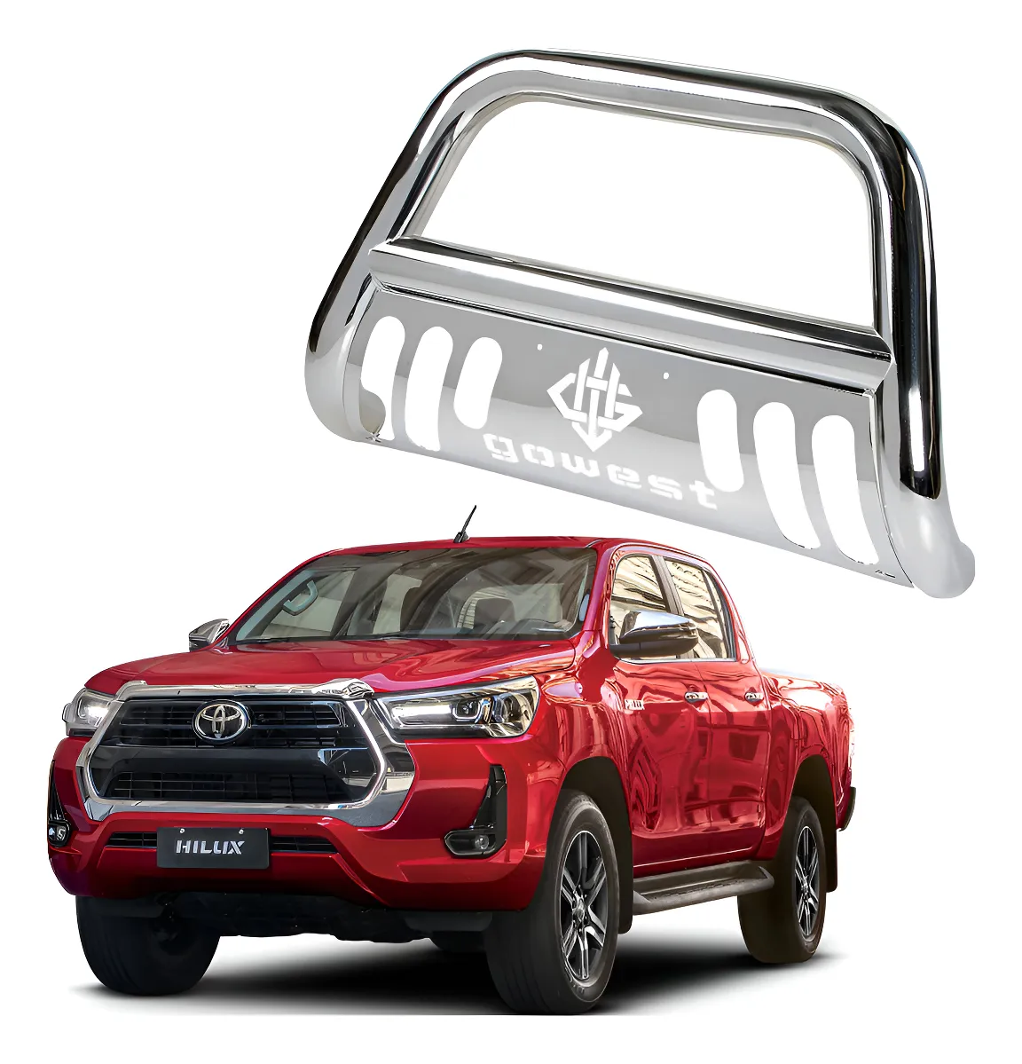 Burrera Protector Bar Toyota Hilux 2016-2019 Inox - Image 1