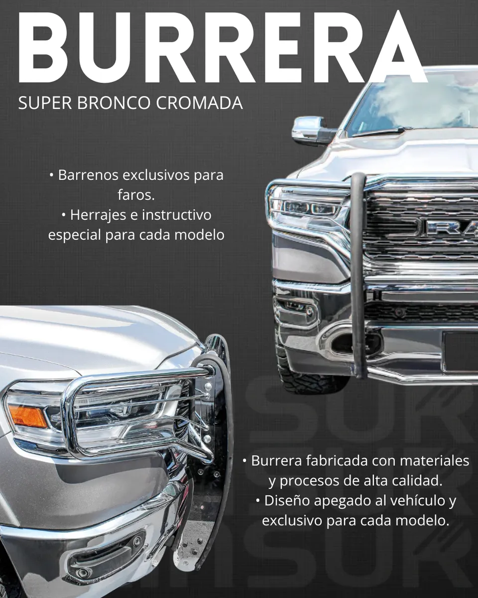 Burrera Super Bronco Cromada P/ Ford Lobo F-150 2021 - 2024 - Image 2