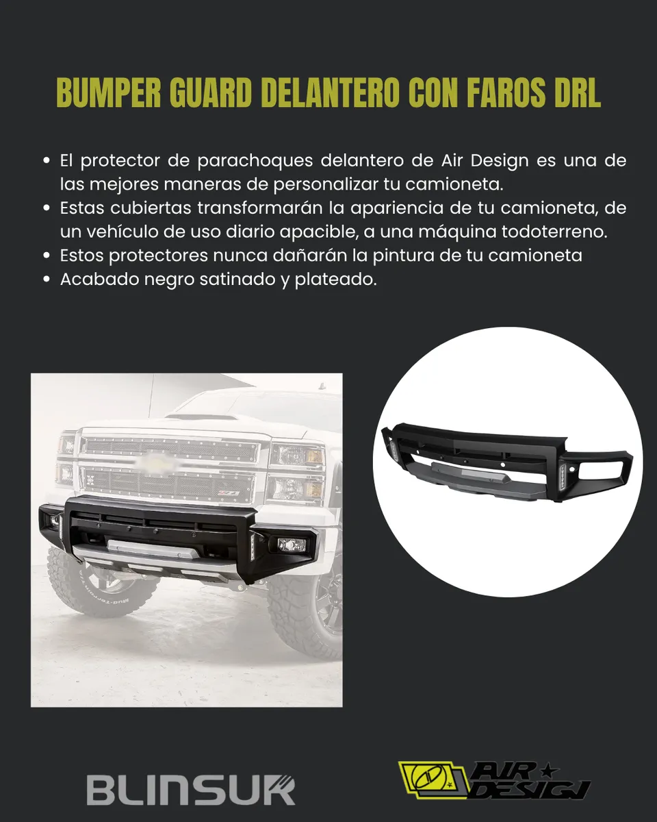 Bumper Delantero Con Faros Drl Silverado 1500 2014 2015 - Image 2