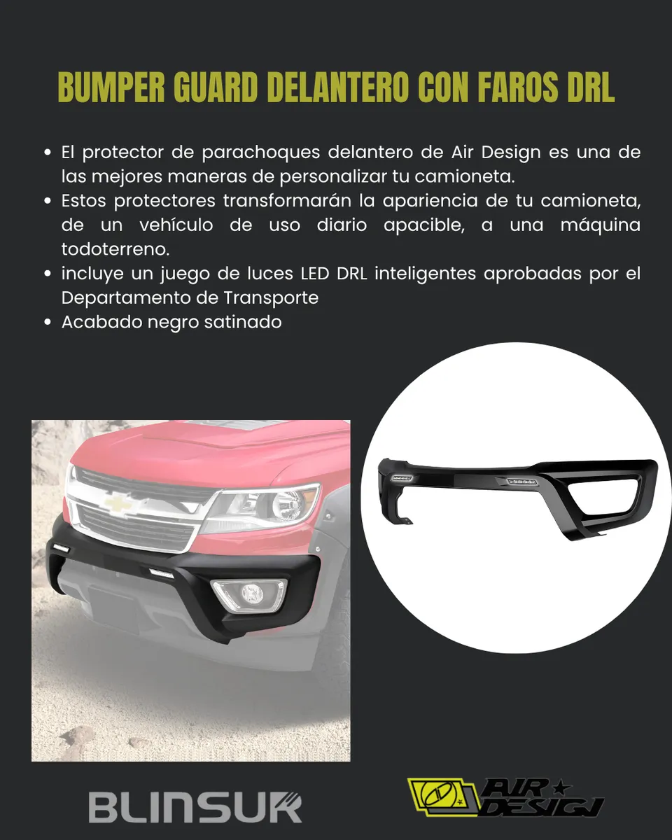 Bumper Delantero Con Faros Drl Chev Colorado 2016 2020 - Image 2