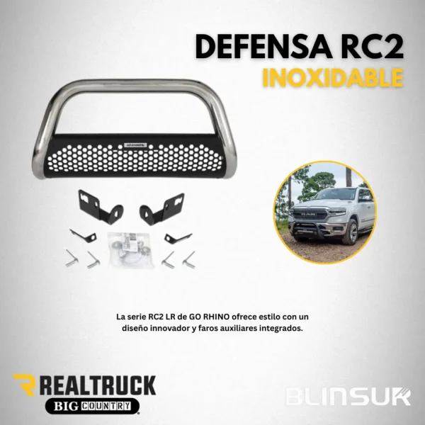 Burrera Defensa Rc2 Inox. Vw Amarok 2016 - 2024