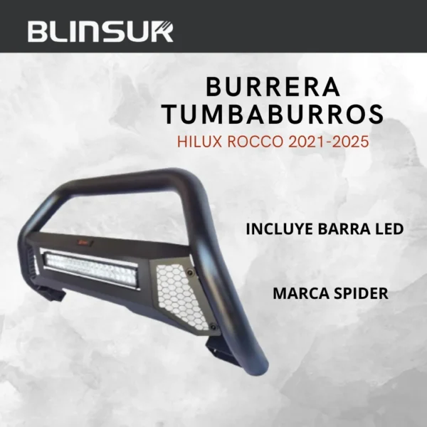 Burrera Tumbaburros Con Barra Led Hilux Recco 2021-2025