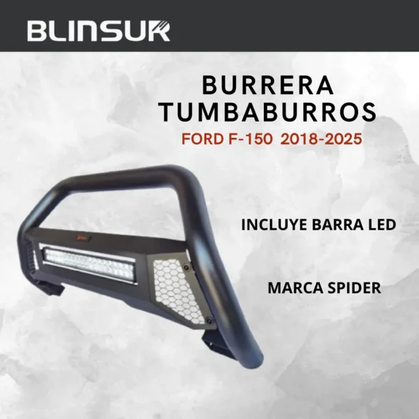 Burrera Tumbaburros Con Barra Led F-150 2018 2025