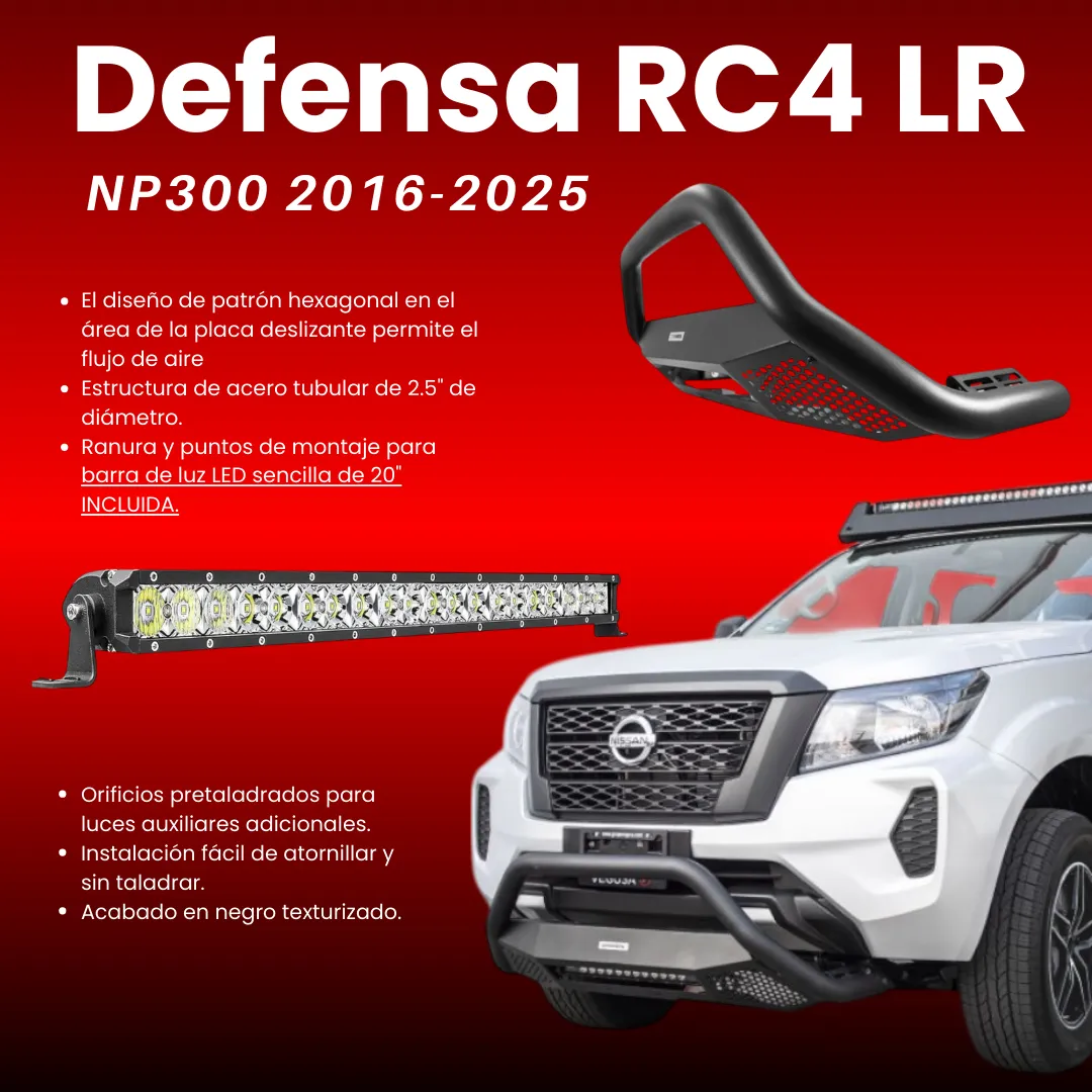 Defensa Rc4 Lr Con Led Go Rhino Nissan Np300 2016-2025 - Image 2