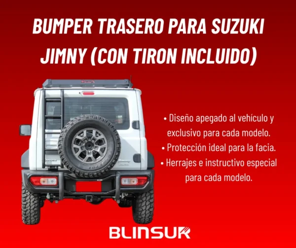 Bumper Trasero C/ Tiron Para Suzuki Jimny 2021 - 2025 Bronx