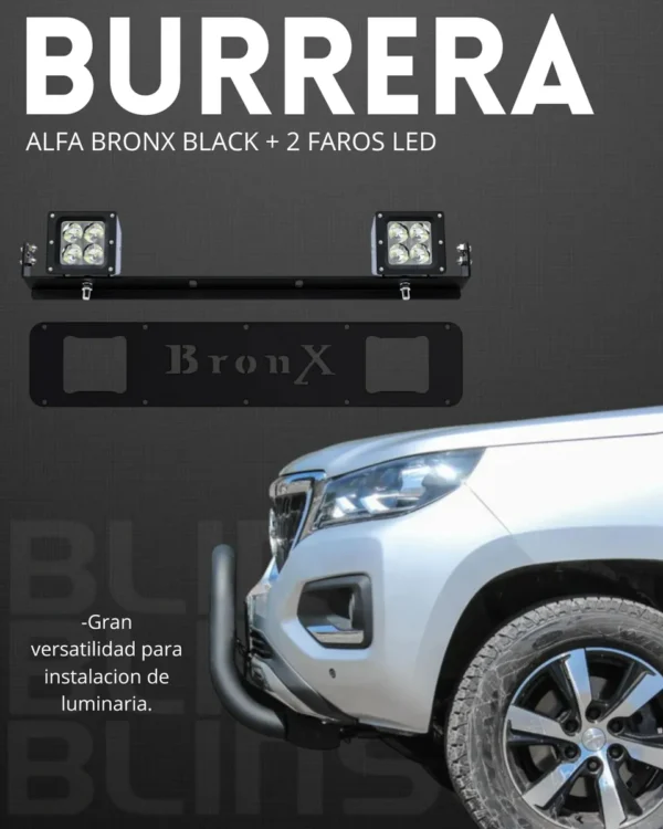 Combo Burrera Black Para Ford Lobo F-150 2015 - 2024 + 2 Led