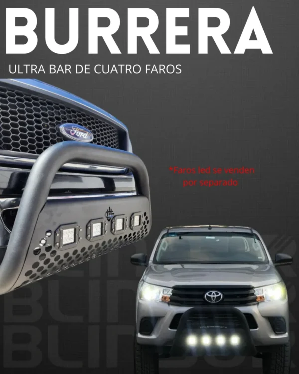 Burrera Ultra Bar 4 Faros Toyota Hilux Srv 2016 - 2023