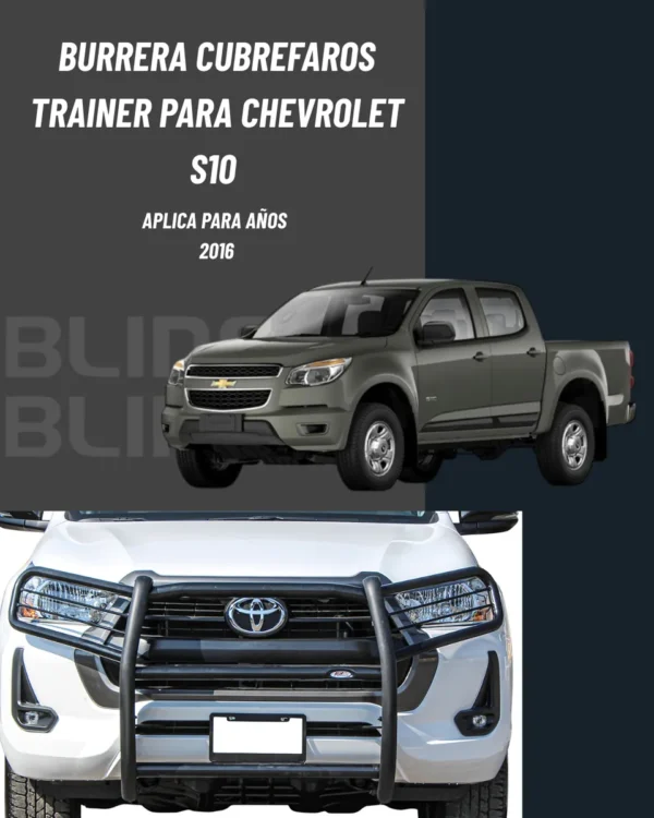 Burrera Defensa Cubre Faros Chevrolet S10 2016