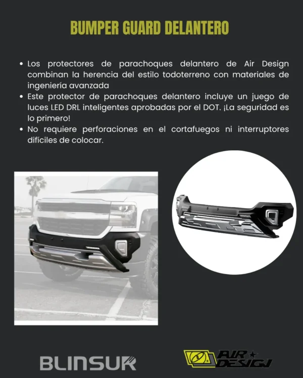 Bumper Delantero Con Led Airdesign Silverado 1500 2016 2018