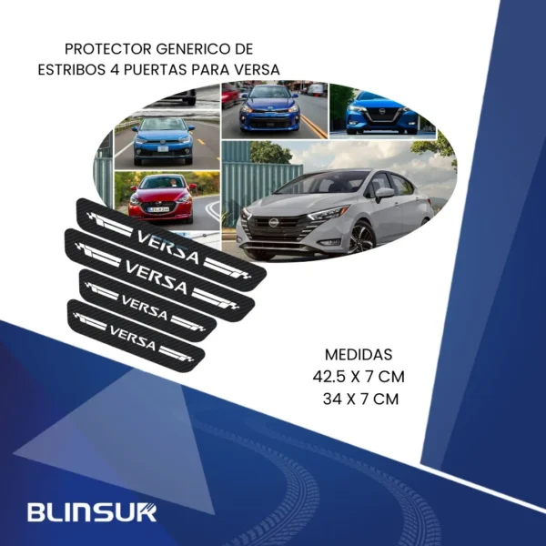 Sticker Protección De Estribos Puertas Nissan Versa Diseño10