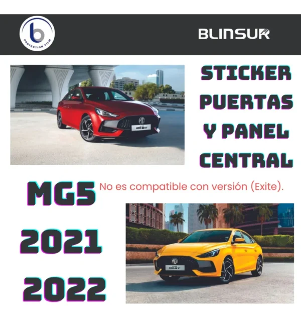 Sticker Puertas Y Panel Central Mg5 2021 2022